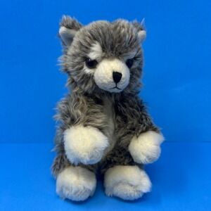 Build-A-Bear Wrislet Timber Wolf Husky Plush Gray 5.5" Sitting Stuffed Animal